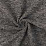 1 Yard Gray Black Slub Stretch Poly Blend Brushed Back Jersey Knit Fabric 55" Width