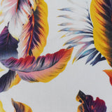 1 Yard White Purple Multi Leaves Printed Stretch Swimwear Fabric, It Suits Performance Garments and Everyday Wear Alike 58" Width