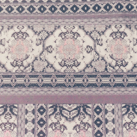 1 Yard Ivory Mauve Multicolor Moroccan Pattern Tricot Spandex Knit Fabric for Swimwear 58" Width