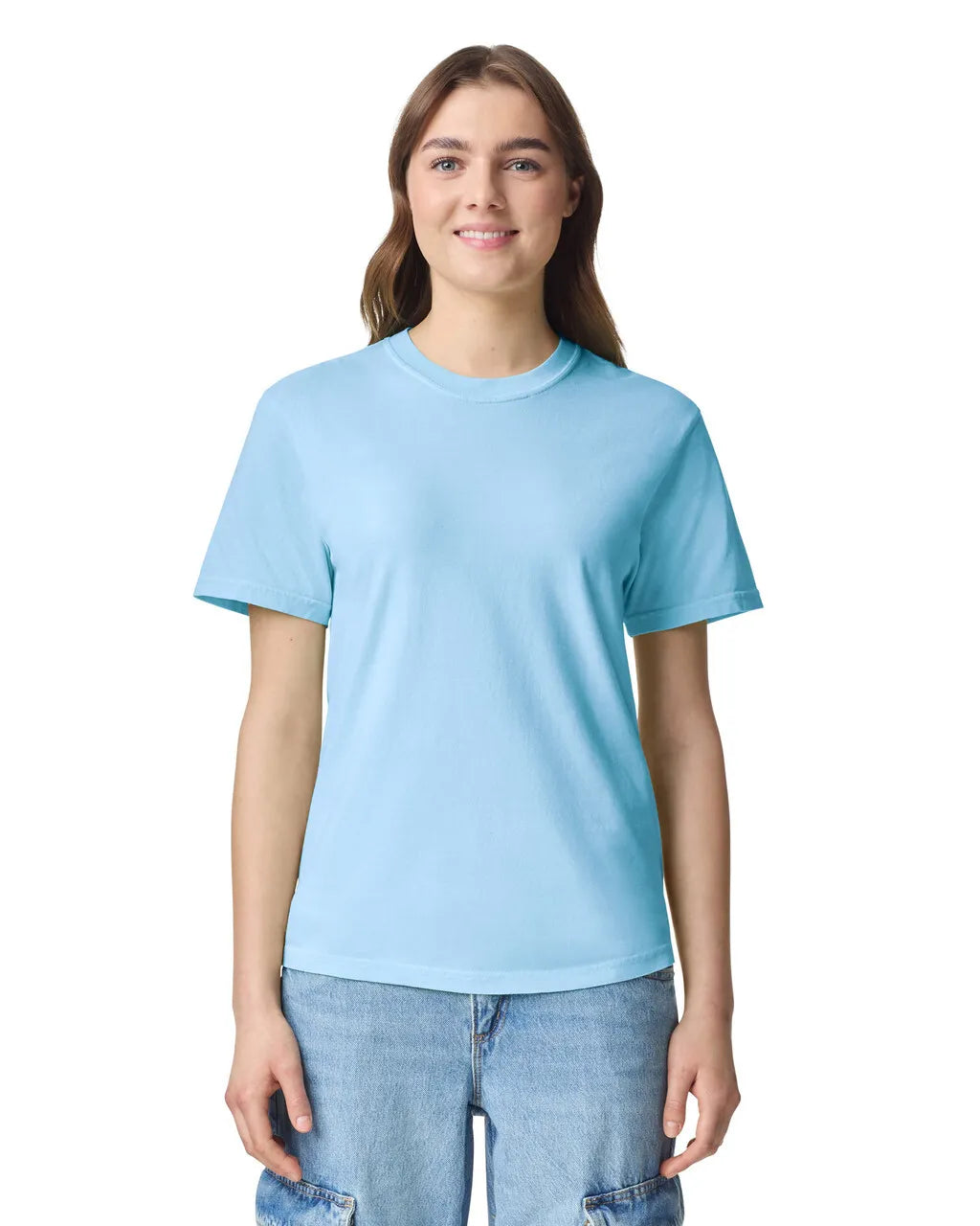 Comfort Colors 1717 Adult Tee Cotton Fabric - Chambray, Semi-Fitted, 4.5 Oz/Yd² (1 Tee)