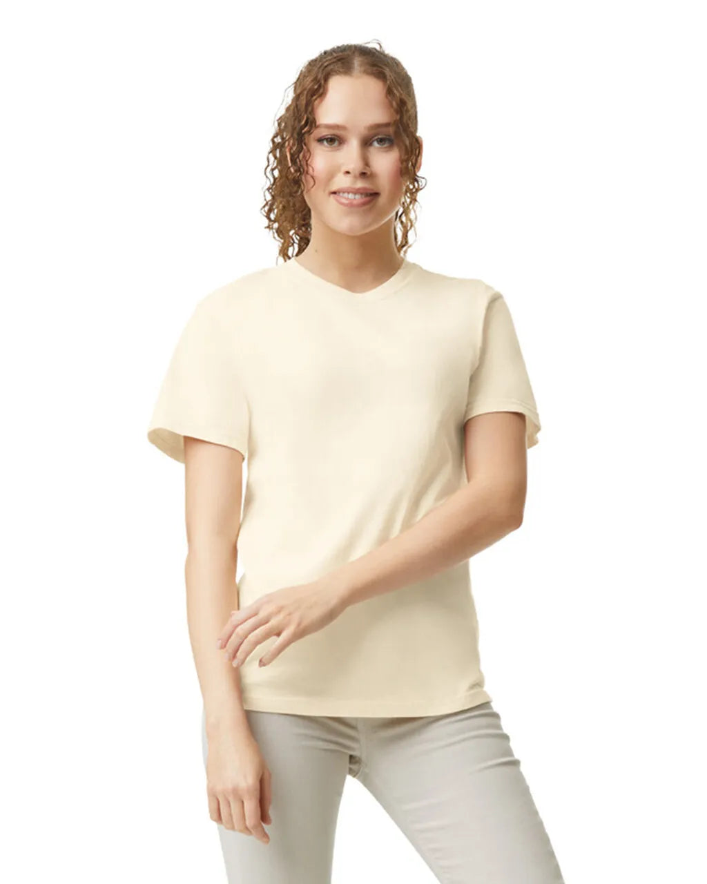 Comfort Colors 1717 Adult Tee Cotton Fabric - Ivory, Semi-Fitted, 4.5 Oz/Yd², 90% Ring Spun Cotton / 10% Polyester (1 Piece)