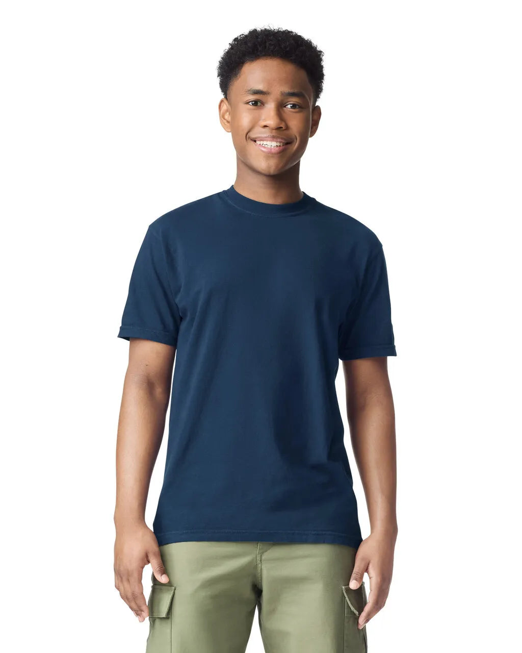 Comfort Colors 1717 Adult Tee Cotton Fabric - True Navy, Preshrunk Jersey Knit, 4.5 Oz/Yd² (1 Piece)