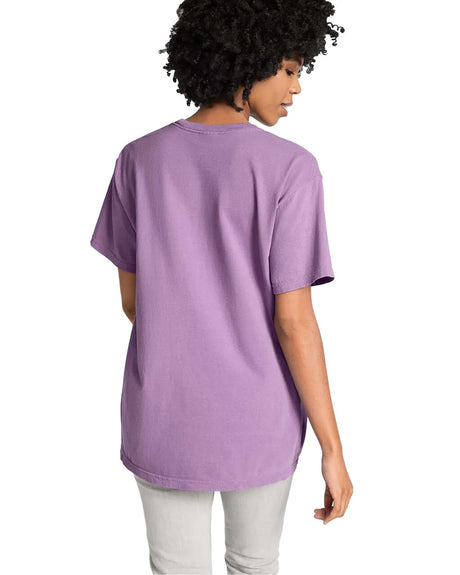 Comfort Colors 1717 Cotton Tee - Orchid, Semi-Fitted, 4.5 Oz/Yd², 90% Ring Spun Cotton / 10% Polyester (1 Piece)