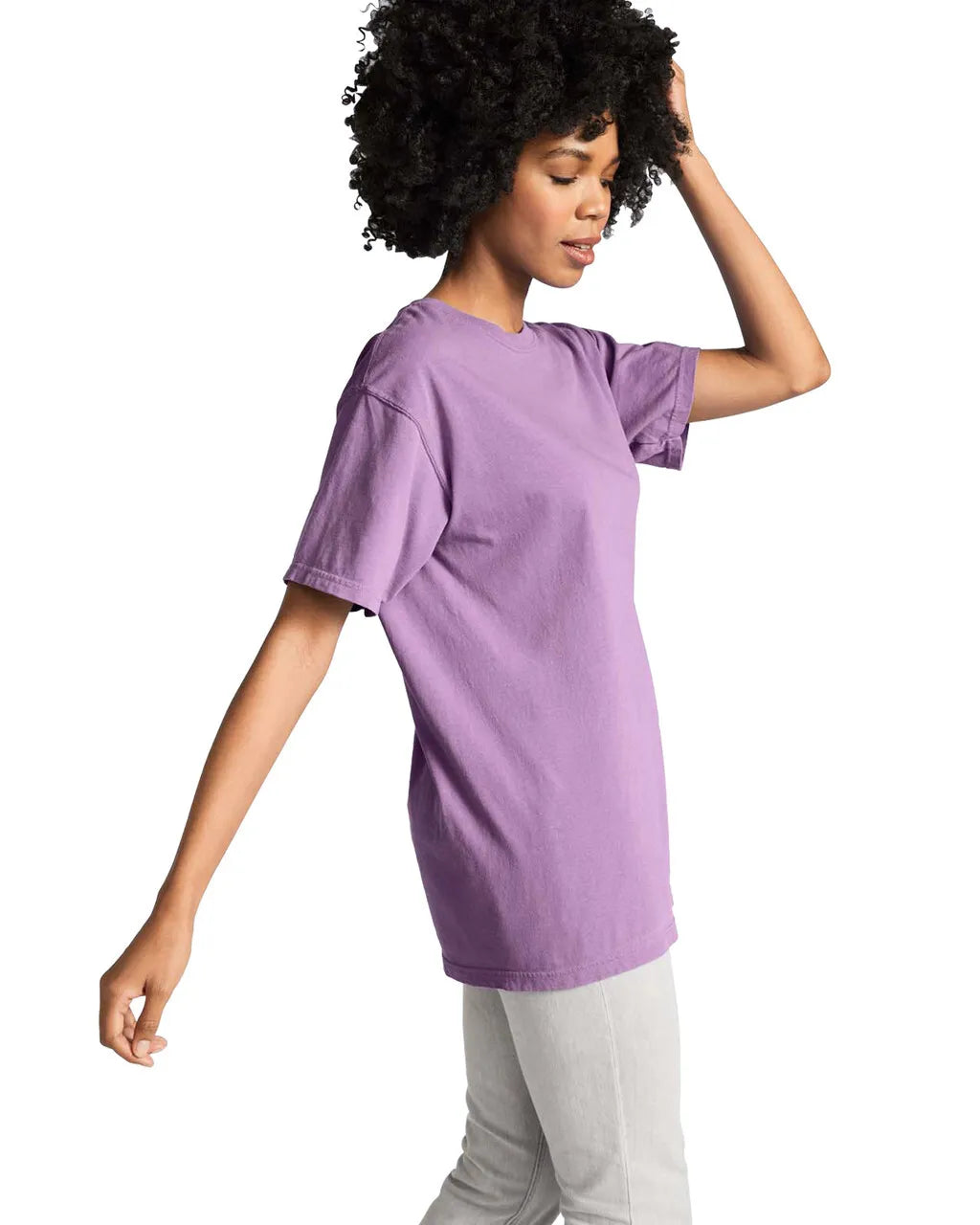 Comfort Colors 1717 Cotton Tee - Orchid, Semi-Fitted, 4.5 Oz/Yd², 90% Ring Spun Cotton / 10% Polyester (1 Piece)