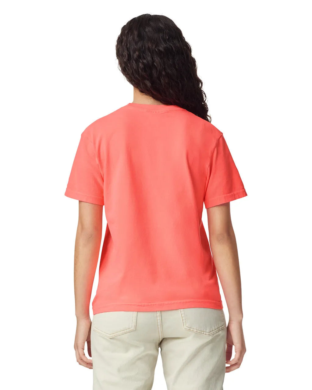 Comfort Colors 1717 Adult Tee Cotton Fabric - Neon Red Orange, Semi-Fitted, 4.5 Oz/Yd² (1 Unit)