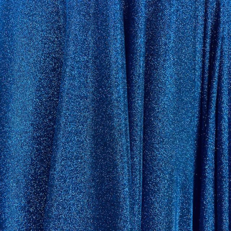 Glitter Lurex Knit Fabric - Baby Blue, Baby Pink, Black, Blush, Burgundy, Fuchsia, Gold, Gold Silver, Hunter Green, Lilac, Red, Royal Blue, Sage, Silver, Turquoise, 60" Width