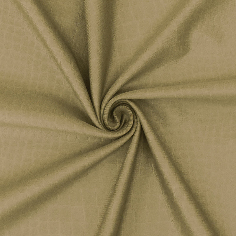1 Yard Brass Brown Reptile-Patterned Jacquard Double Knit Stretch Fabric for Performance and Fashion 57 Inches Width