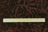1 Yard Black and Warm Brown Leopard Print Stretch Tricot Nylon Spandex Fabric for Swimwear 56" Width