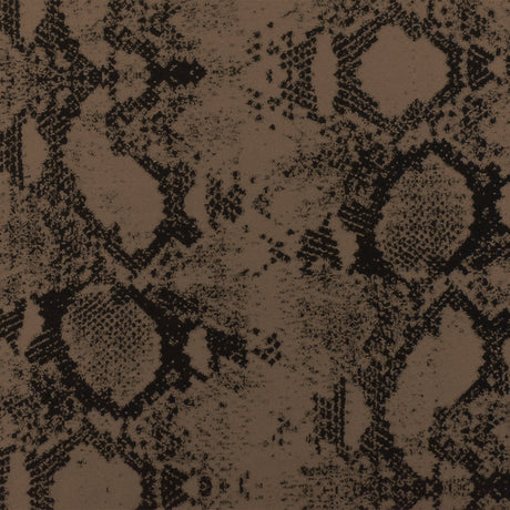 1 Yard Mocha Brown and Black Reptile Jacquard Stretch Fabric Poly Nylon Spandex Blend for Activewear 55" Width