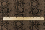 1 Yard Mocha Brown and Black Reptile Jacquard Stretch Fabric Poly Nylon Spandex Blend for Activewear 55" Width