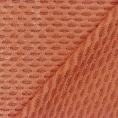 1 Yard Cream Orange 3D Textured Mesh Nylon Spandex Stretch Fabric for Activewear Projects 59 Inches Width