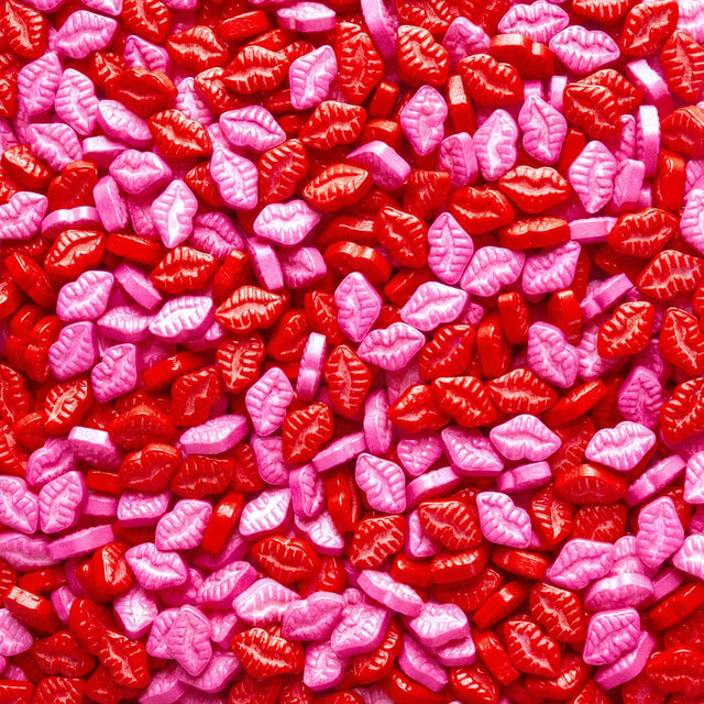 Oasis Supply Valentine's Day Sprinkles, Red and Pink Lips Mix - 3 oz
