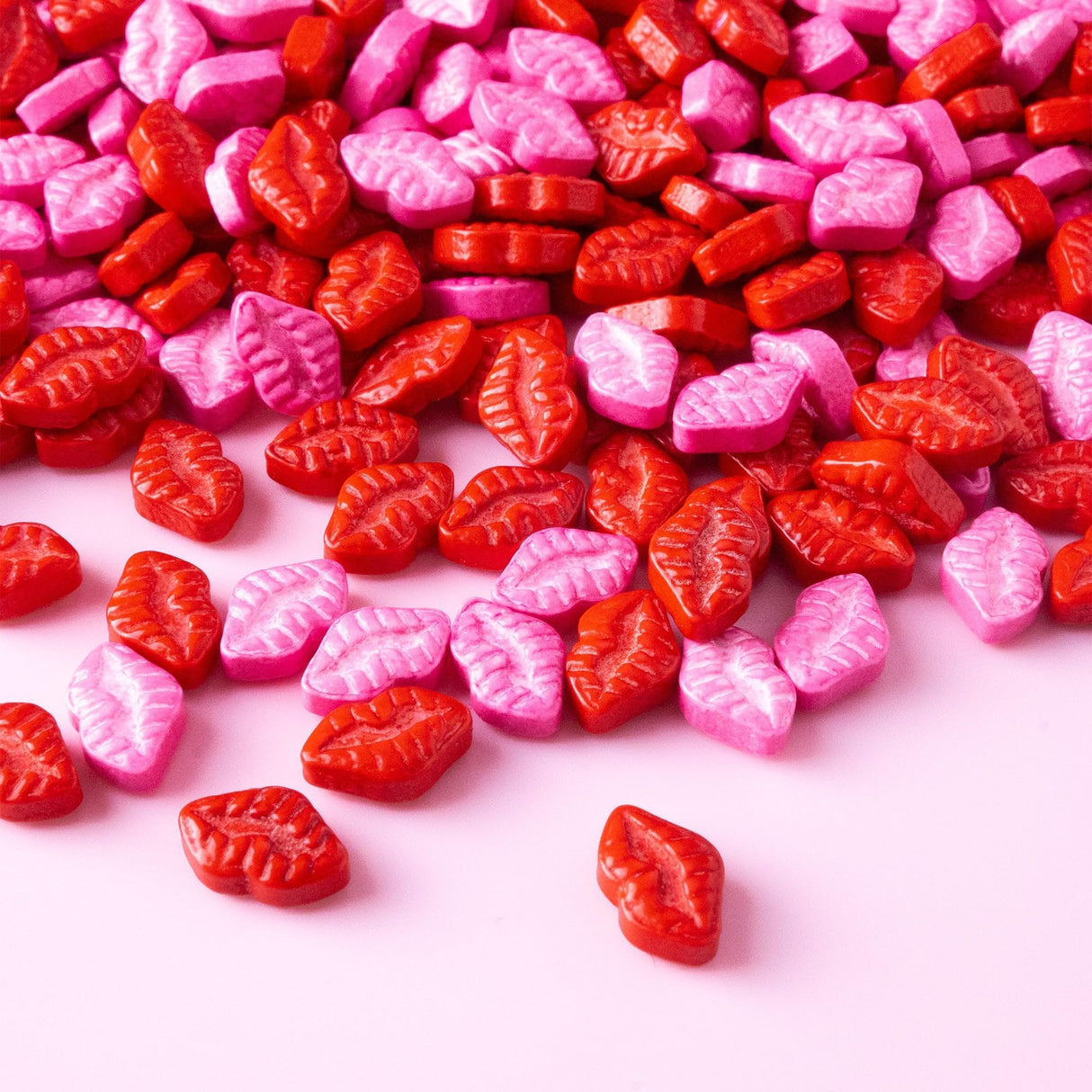 Oasis Supply Valentine's Day Sprinkles, Red and Pink Lips Mix - 3 oz