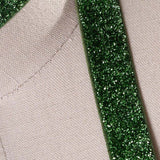 2 Yards 5/8" Grass Green Glitter Elastic Trim for Headband Making
