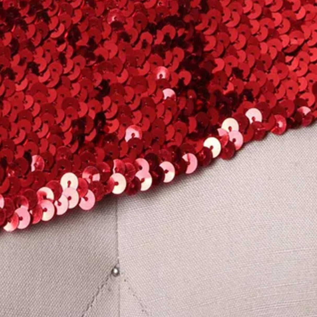 1 Yard 6" Red Stretch Flat Sequin Banded Trim for Bandeaus Making and Costume Making