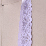 2 Yards Periwinkle Lilac Stretch Lace Trim 1" Floral Elastic Ribbon for Sewing & Crafts