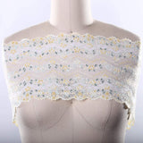 1 Yard 7" Lemony Flowers Stretch Lace Trim Vintage Style Wedding DIY Sewing Decoration
