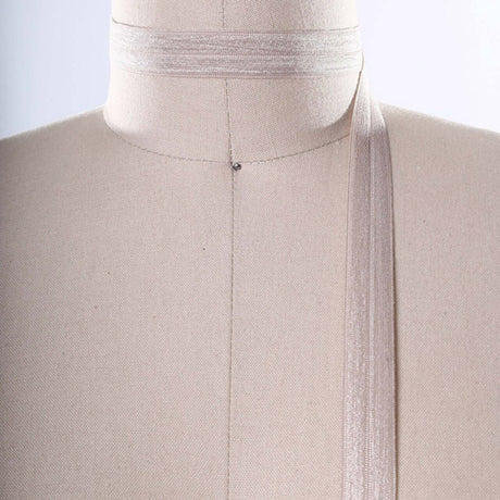 3 Yards Beige Stretch Bias Fold Over Elastic 5/8"