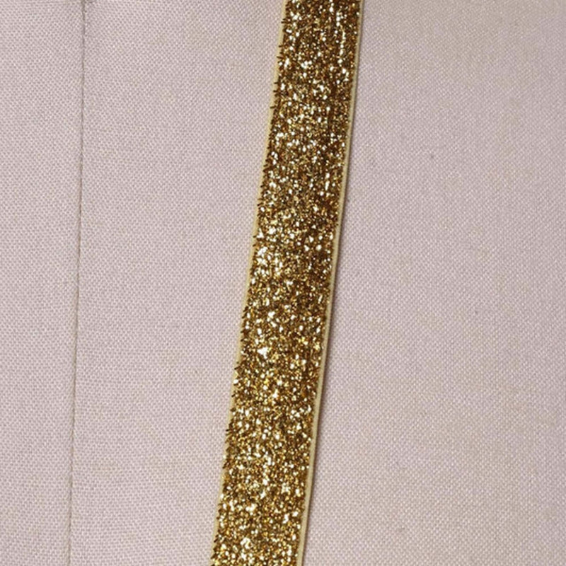 2 Yards Gold Glitter Elastic Trim 5/8" Stretchy Trim for Headbands & Crafts