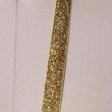 2 Yards Gold Glitter Elastic Trim 5/8" Stretchy Trim for Headbands & Crafts