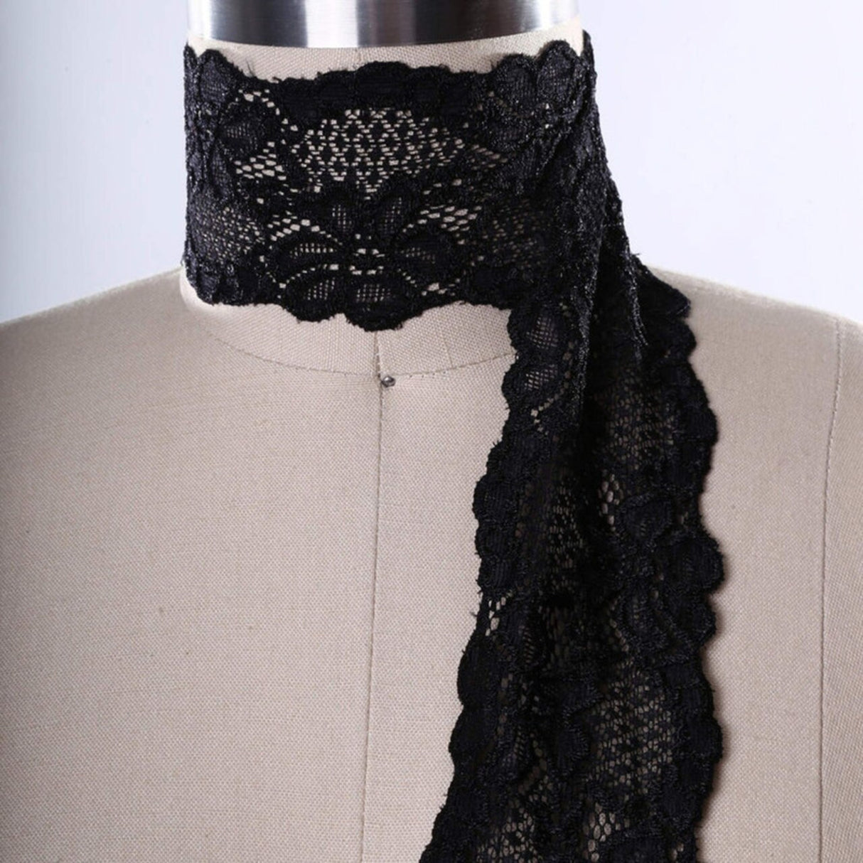 2 Yards Black Stretch Lace Trim 2.5" Wide Floral Elastic for Lingerie, Bralettes & Sewing Crafts