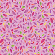 Cotton Print Scattered Leaves Cheeto's World Pink 44/45" Fabric