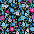 Cotton Print Posies Blue Cheeto's World Fabric 44/45