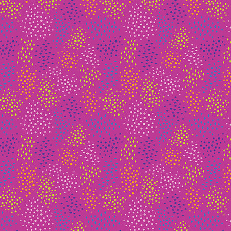 Cotton Ditsy Dots Fuchsia Fabric 44/45"