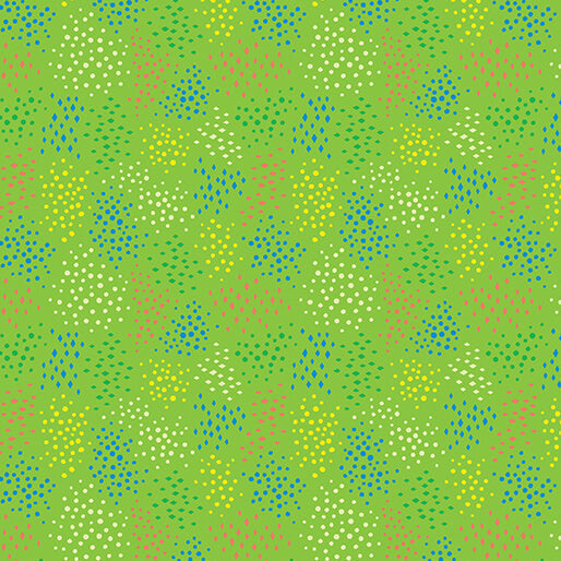 Cotton Ditsy Dots Grass Fabric 44/45"