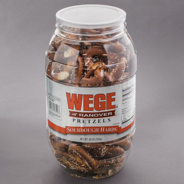 Wege of Hanover 28 oz. Sourdough Hard Pretzel Pieces Barrel - 6/Case