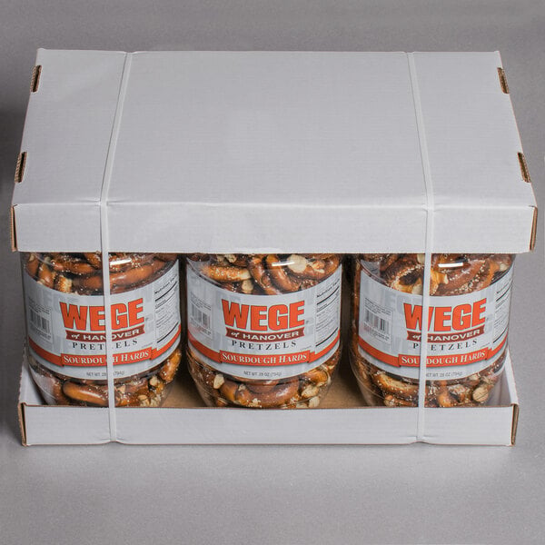 Wege of Hanover 28 oz. Sourdough Hard Pretzel Pieces Barrel - 6/Case