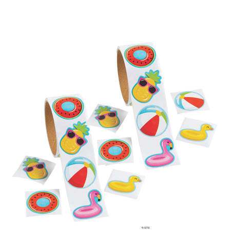 Pool Party Sticker Roll - 100 Pc.