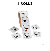 1 1/2" Polar Bear Face Sticker Roll 100 Pc.