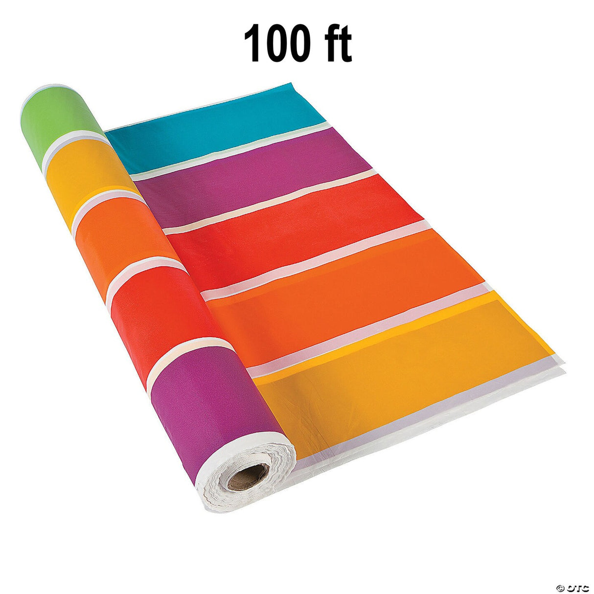 Rainbow Plastic Tablecloth Roll 40" x 100 ft.