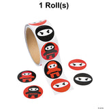 1 3/4" Ninja Sticker Roll - 100 Pc.
