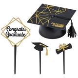 Graduation The Future is Bright Hat Set Cake Kit with Diploma Pics - 4-piece set