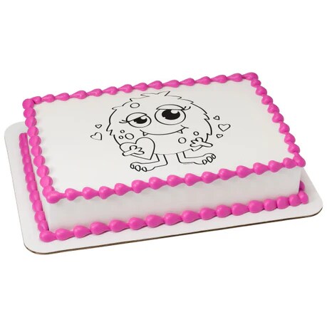 Paintable Love Monster Valentine's Day Edible Cake Image PhotoCake®