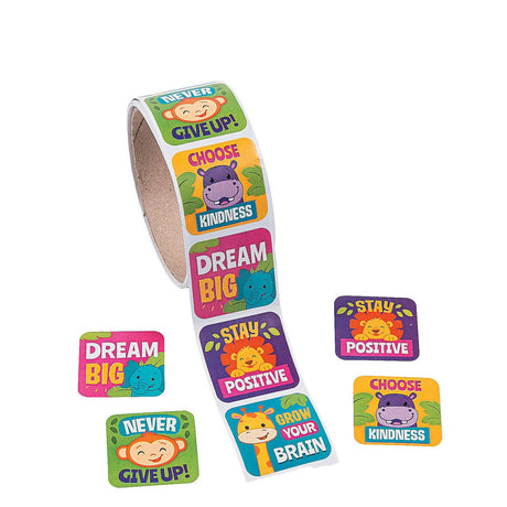 Jungle Motivational Sticker Roll - 100 Pc.