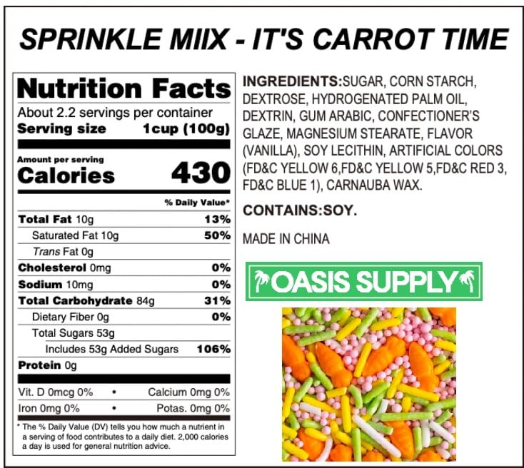 Oasis Supply Easter & Spring Sprinkle Mix Collection - It's Carrot Time Sprinkle Mix - 3 oz