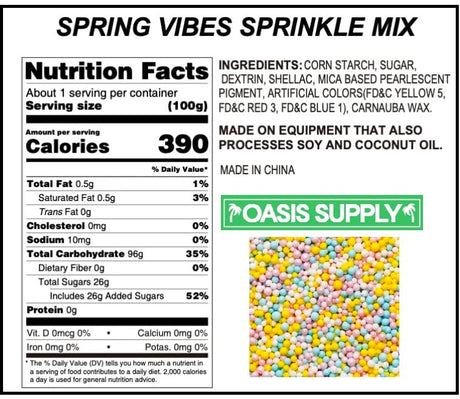 Oasis Supply Easter & Spring Sprinkle Mix Collection - Spring Vibes Nonpareils Mix - 3 oz