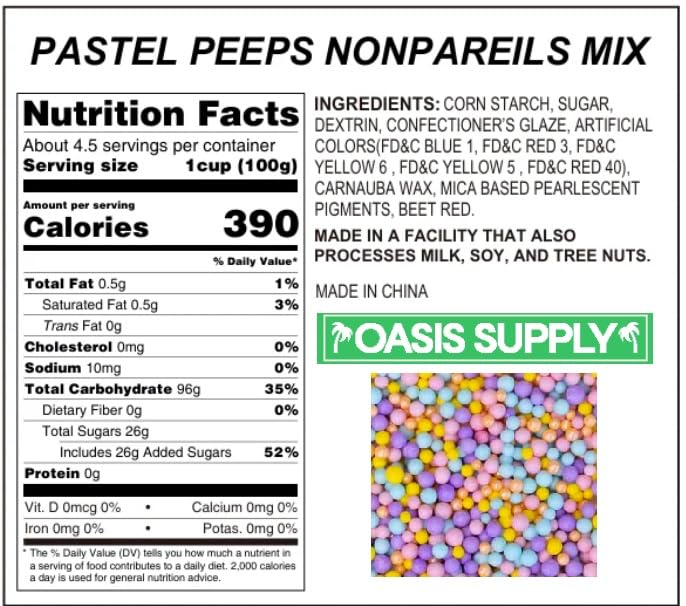 Oasis Supply Easter & Spring Sprinkle Mix Collection - Pastel Peeps Nonpareils Mix - 3 oz