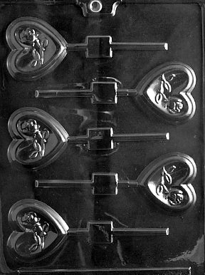 Heart with Roses Lolly Chocolate Mold - LPV106