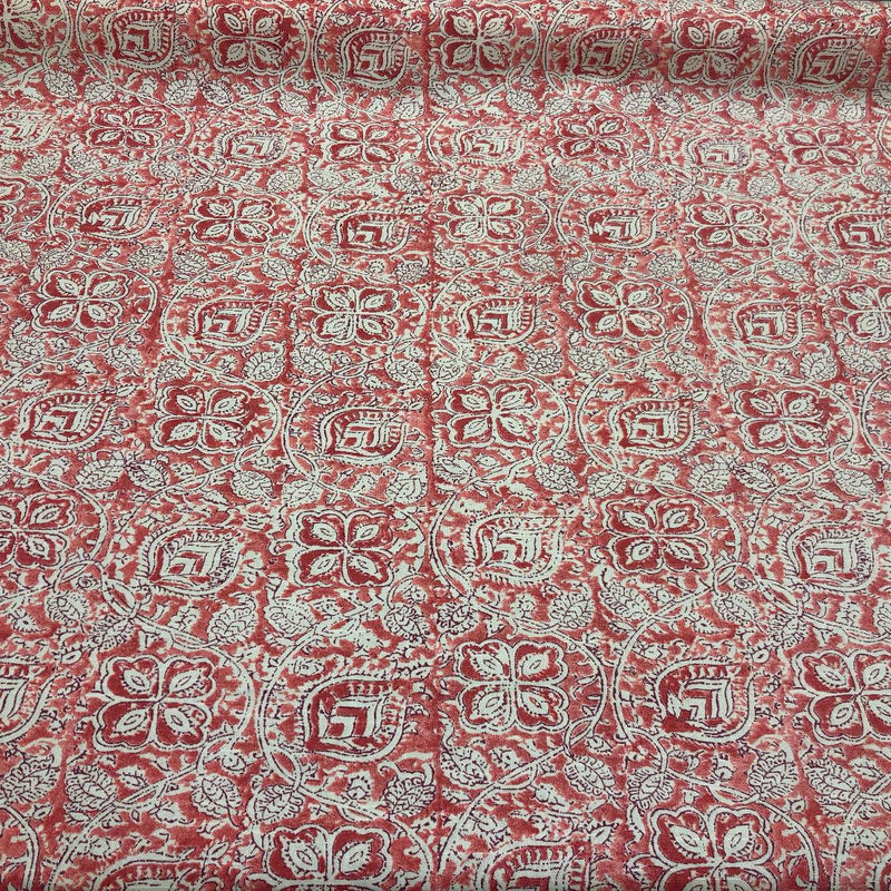 Home Accent Ta Boo Cotton Fabric - Geometric Floral Papaya Punch, 54" Width, 18" Vertical, 18" Horizontal (1 Yard)