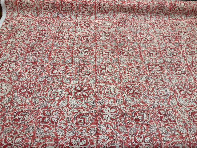 Home Accent Ta Boo Cotton Fabric - Geometric Floral Papaya Punch, 54" Width, 18" Vertical, 18" Horizontal (1 Yard)