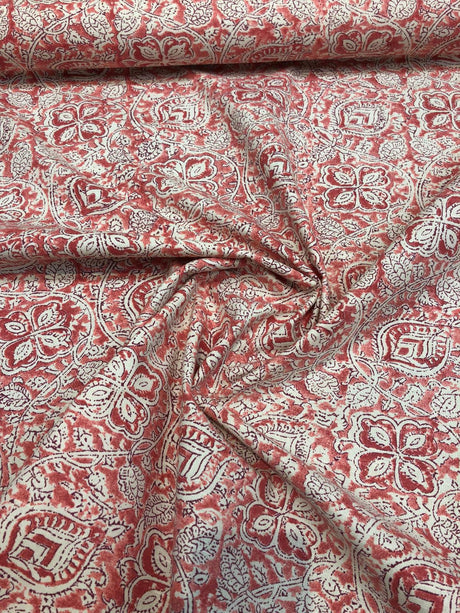 Home Accent Ta Boo Cotton Fabric - Geometric Floral Papaya Punch, 54" Width, 18" Vertical, 18" Horizontal (1 Yard)