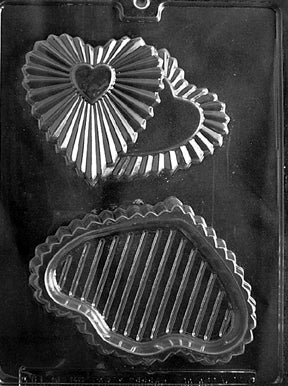 Double Crystal Heart Pour Box Chocolate Mold - LPV118