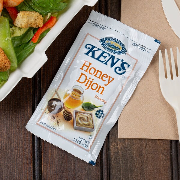 Ken's Foods 1.5 oz. Honey Dijon Mustard Dressing Packet - 60/Case
