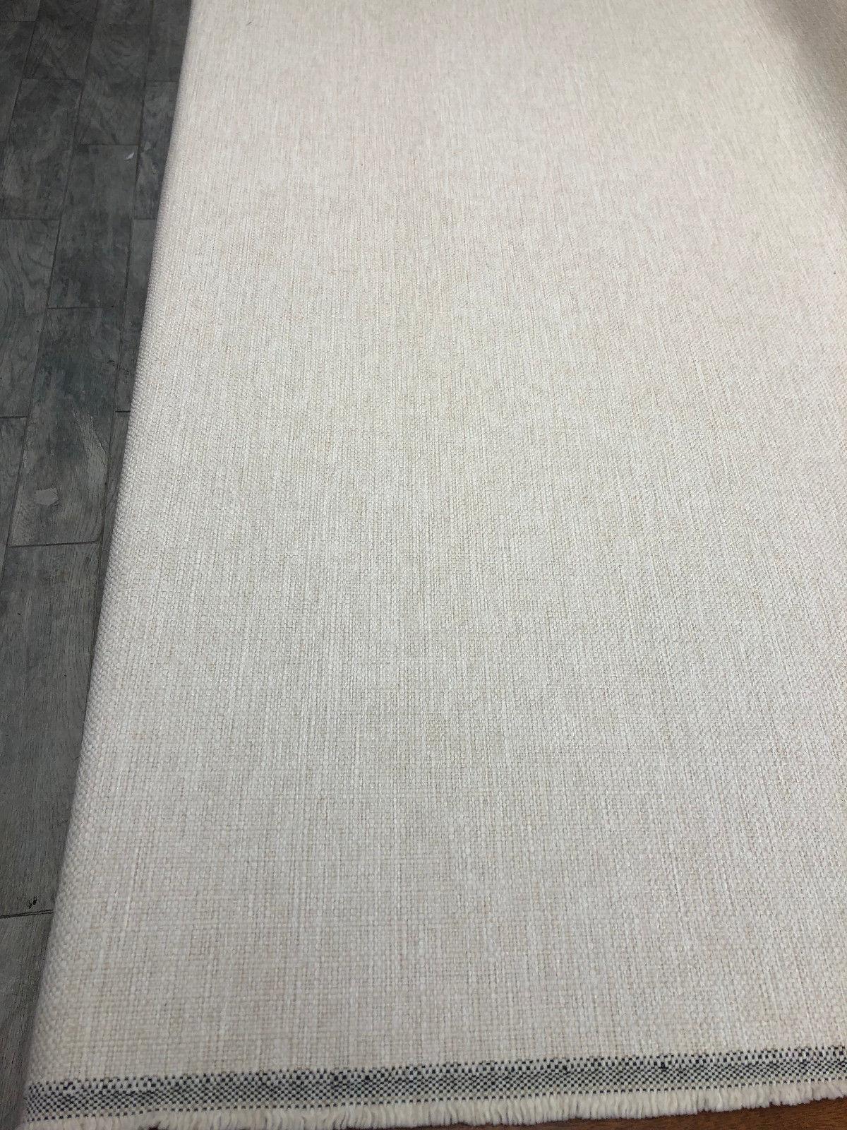 Sampson Ivory White Chenille Upholstery Fabric - Ivory White Basketweave, 58" Width (1 Yard)