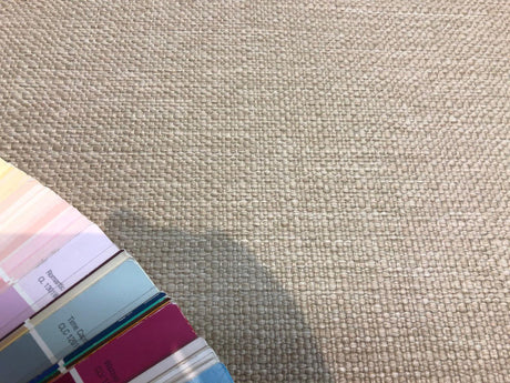 Sampson Natural Chenille Upholstery Fabric - Natural Solid Textured, 58" Width (1 Yard)