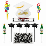 Oasis Supply, Graduation Cake Decorating Kits with Sprinkles (Various Color Grad Caps)